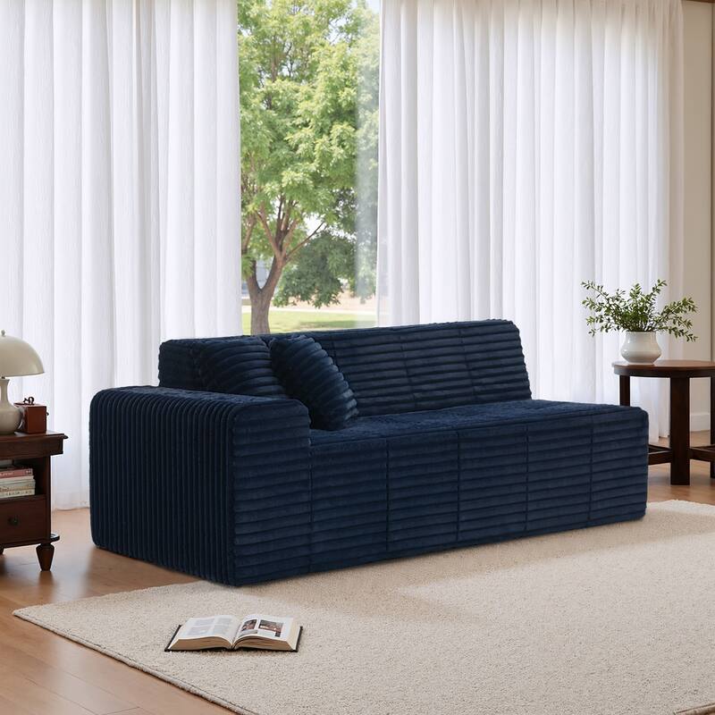 Modern Oversized plush Sofa Bed - Navy