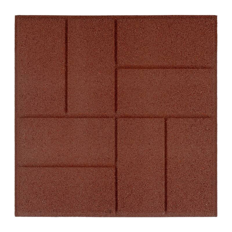 Pure Garden Rubber Deck Tiles 8-Pack - 28SQFT Outdoor Flooring Pavers