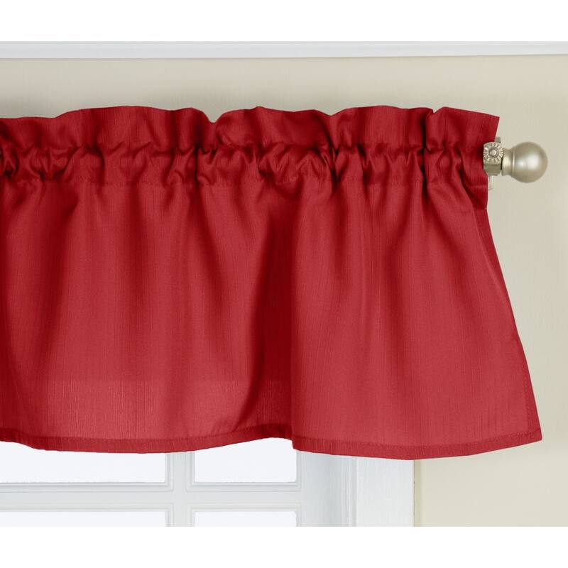 Opaque Ribcord Kitchen Curtain Pieces - Tiers/ Valances/ Swags - valance - wine