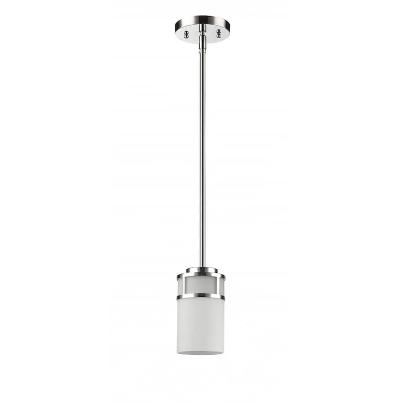 HomeRoots Silver Minimalist Cylindrical Hanging Light - 4.75' X '6.75' X '4.75