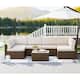Option Brown Wicker and Off-White Cushion