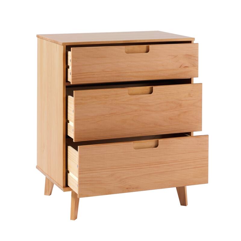 Middlebrook Mid-Century Solid Pine 3-Drawer Storage Chest