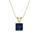 preview thumbnail 9 of 7, Auriya 14k Gold 1ct Princess-cut Sapphire Solitaire Necklace