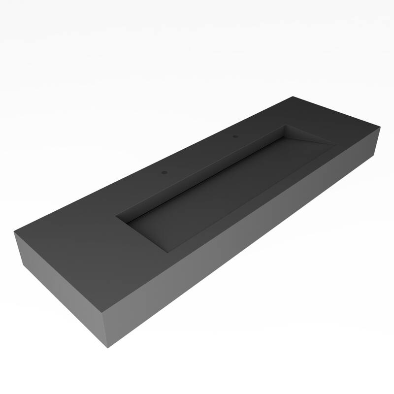 Pyramid Solid Surface Wall-Mounted Bathroom Sink