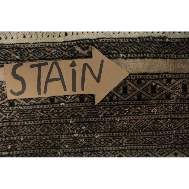 Hand Knotted Oriental 100% Wool Carpet Traditional Geometric Beige & Ivories Bokhara Area Rug - 5' 11'' X 6' 1''