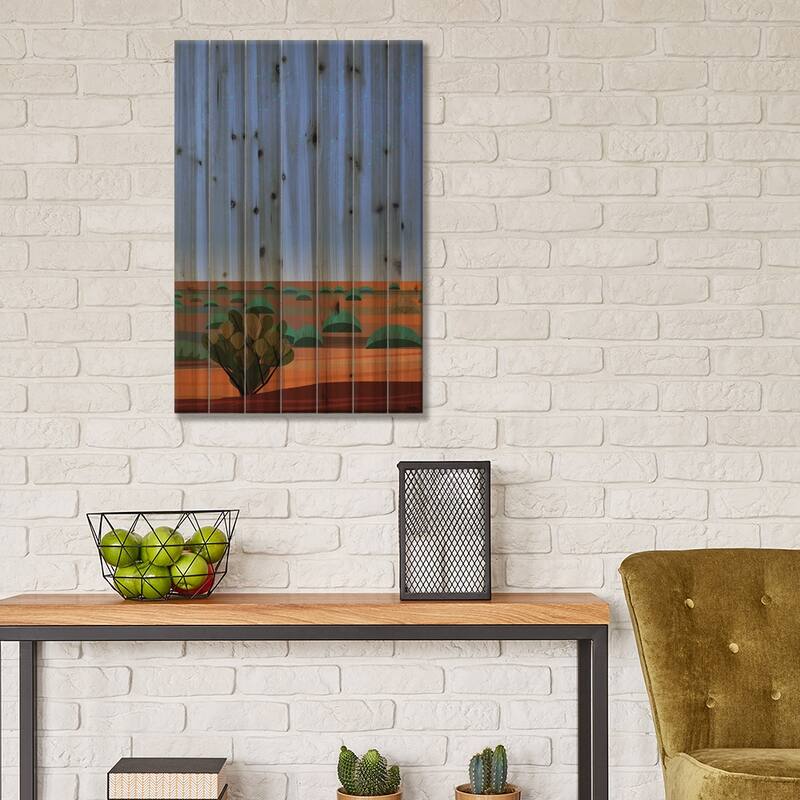 Desert Twilight Print On Wood by Charles Harker - Multi-Color