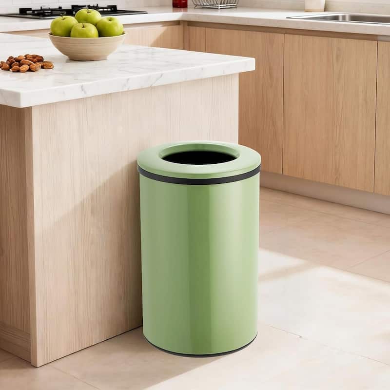 10.6 Gal Kitchen Trash Can, Garbage Can with Open Top for Home Bathroom Office - Green