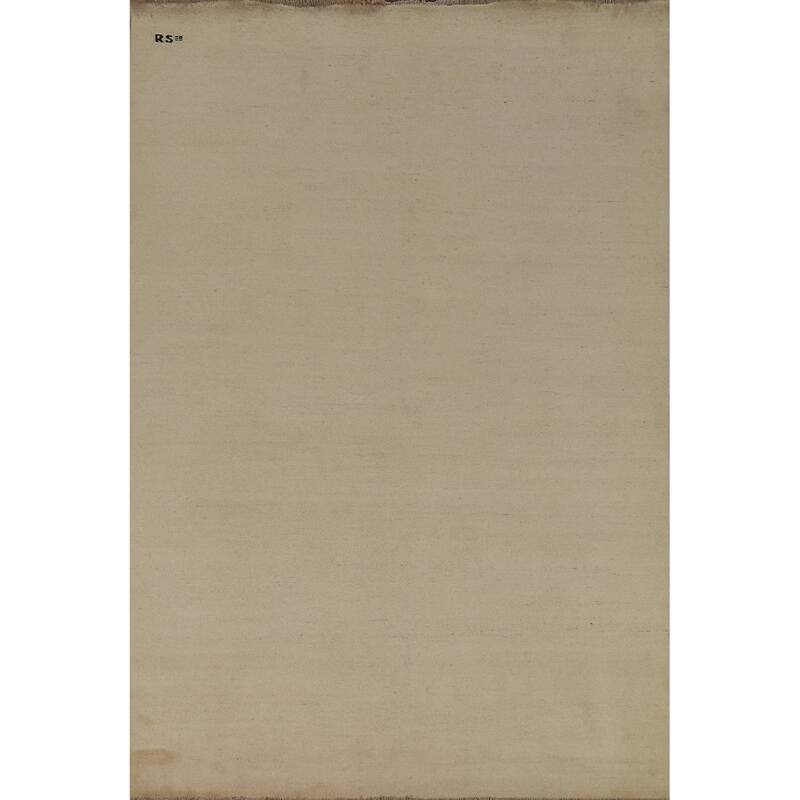 Modern Gabbeh Oriental Rug Hand-Knotted Wool Carpet - 6'8" x 9'7"