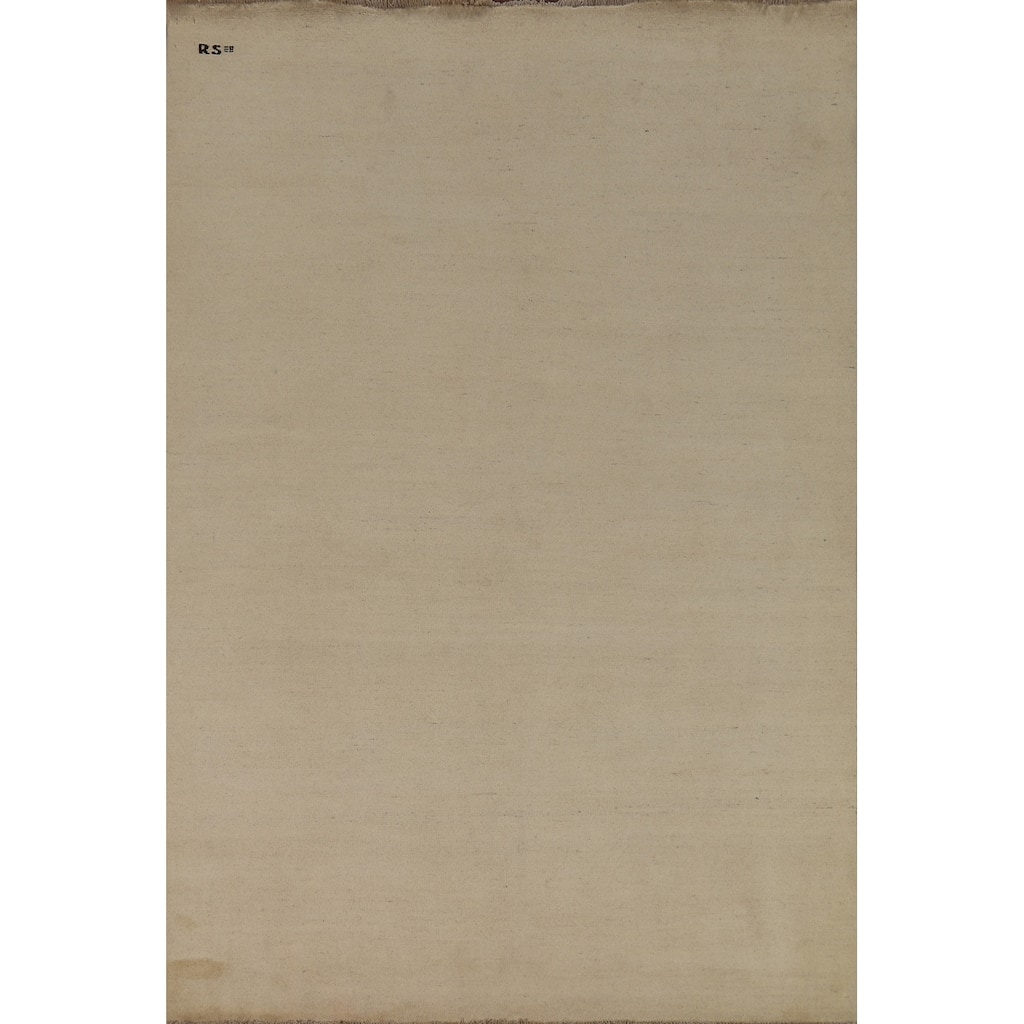 Modern Gabbeh Oriental Rug Hand-Knotted Wool Carpet - 6'8" x 9'7"