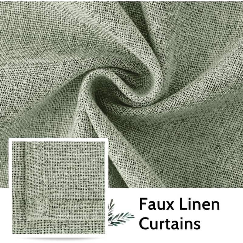 Sage Green Blackout Curtains 52x84" Farmhouse