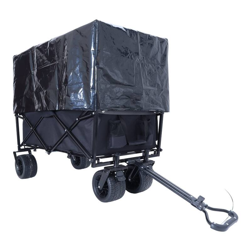 440 lb Collapsible Floral Wagon Cart with 360° Swivel Wheels