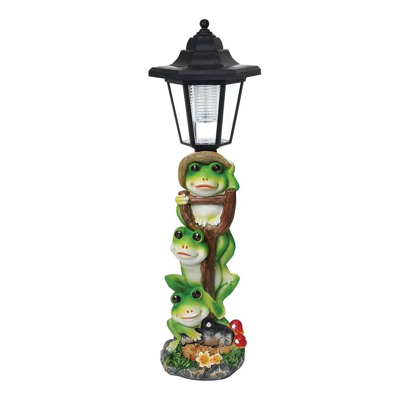 16" Frog Solar Light Post