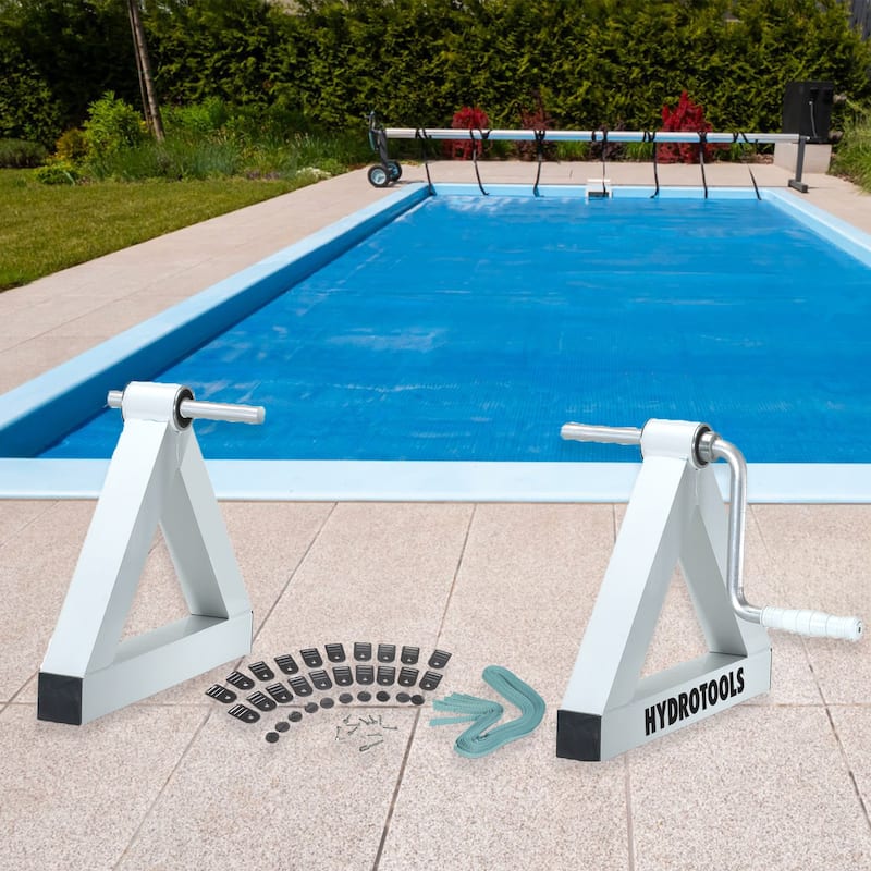 16-Inch White Black Hydro Tools Solar Reel System for Swimming Pools