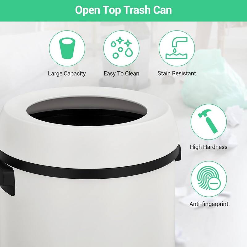 17 Gallon Commercial Stainless Steel Trash Can with Open-Top