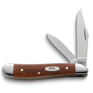 Curata Case Brown Smooth Chestnut Bone Handle Peanut Knife with Tru