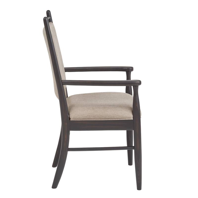 Harstad Wood Finish Beige Fabric Arm Chair (Set of 2) by iNSPIRE Q Modern
