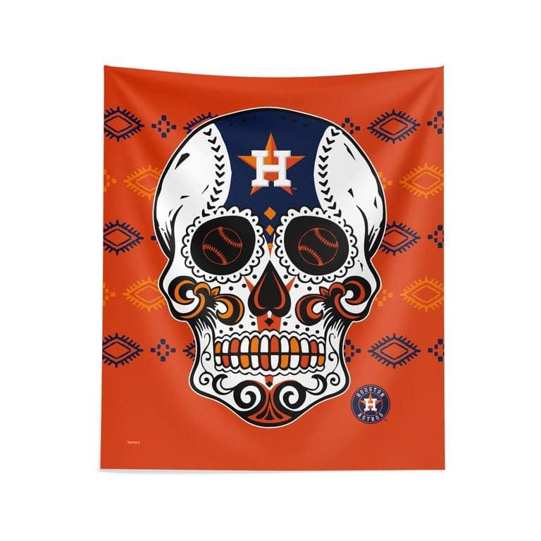MLB Candy Skull Printed Wall Hanging - 34" x 40" - Houston Astros