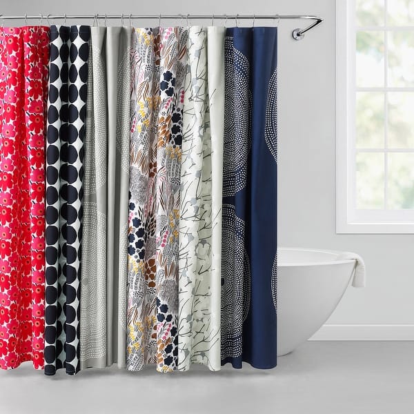 Marimekko Fokus Cotton Navy Shower Curtain - On Sale - Overstock - 33939918