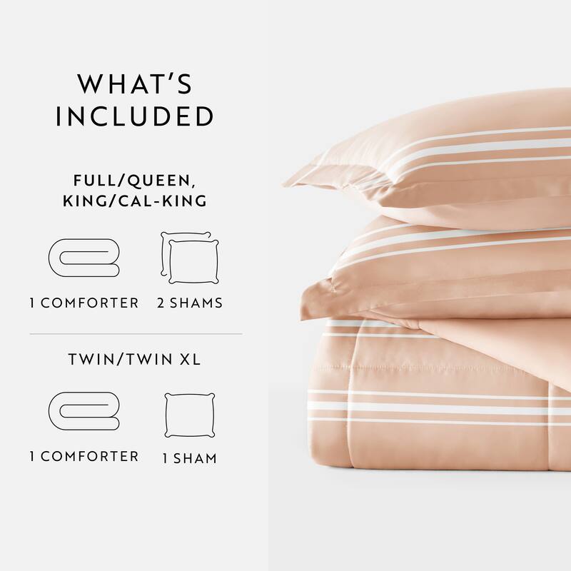 Becky Cameron Reversible Down-Alternative Comforter in Ombre and Soft Stripe