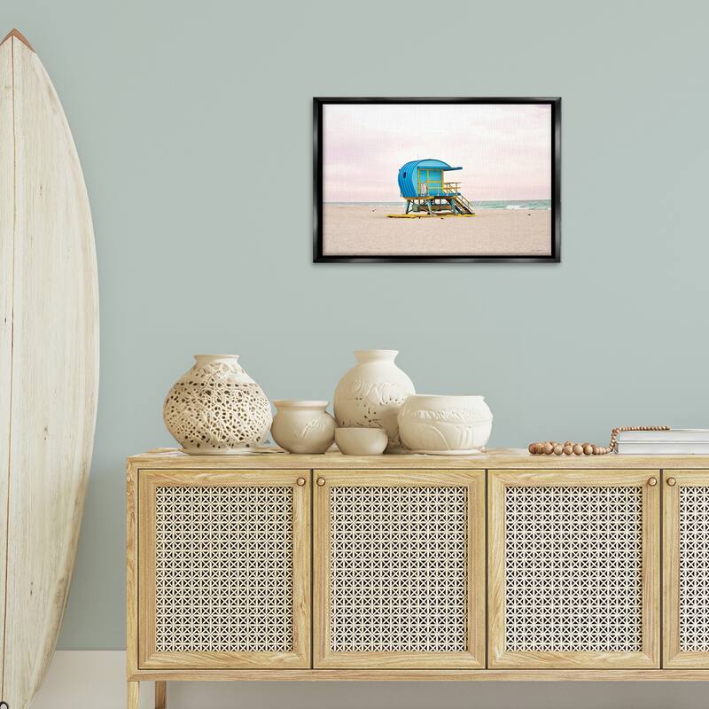 Stupell Summer Lifeguard Cabin Framed Floater Canvas Wall Art Design By Seven Trees Design
