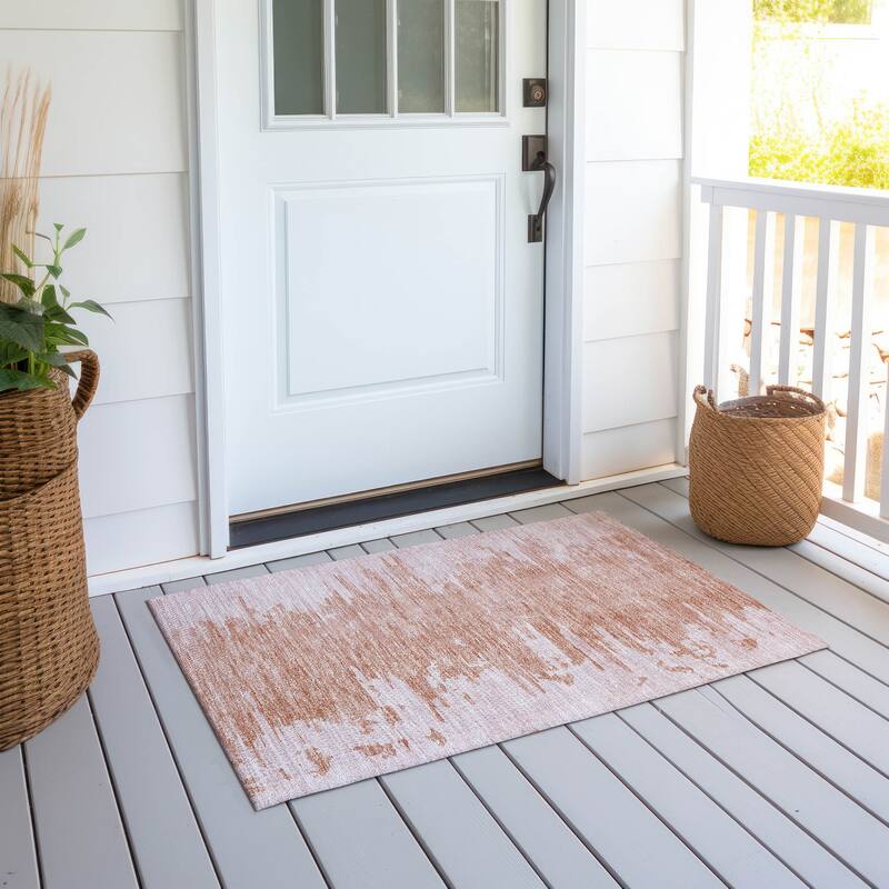 Machine Washable Indoor/ Outdoor Chantille Abstract Ombre Rug