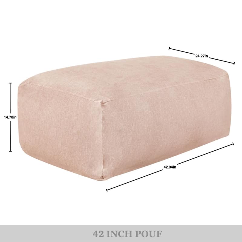 CraftPorch Glam 42 Inch Velvet Upholstered Pouf