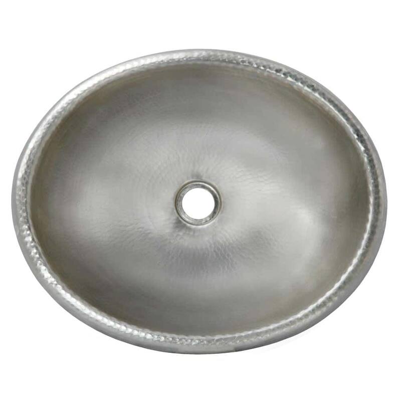Native Trails Rolled Classic 18-1/2" Copper Drop In Bathroom Sink - Brushed Nickel
