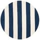 preview thumbnail 8 of 9, SAFAVIEH Handmade Kids Aimy Stripe Wool Rug 5' Round - Navy/Ivory - Round