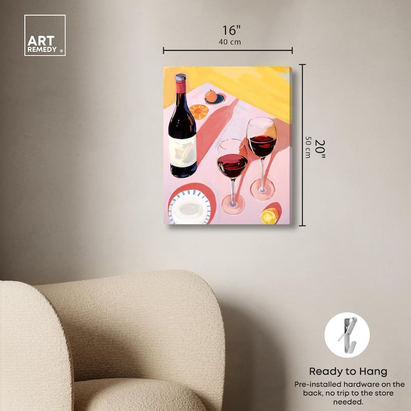 Summer Wine table Canvas by Art Remedy, Gallery Wrapped