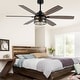 preview thumbnail 15 of 38, Cusp Barn 52/60/72 Inch Farmhouse Caged Ceiling Fan with Lights and Remote, Industiral 6 Speeds Chandelier Ceiling Fan