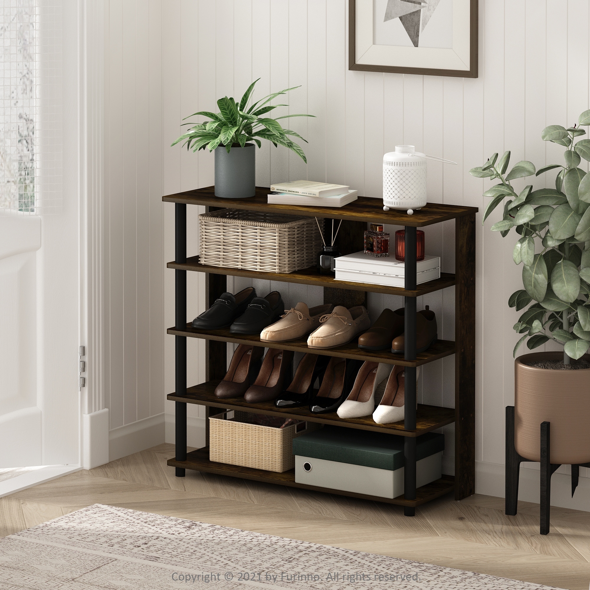 Furinno Turn N Tube 5 Tier Wide Shoe Rack On Sale Bed Bath Beyond 35279866