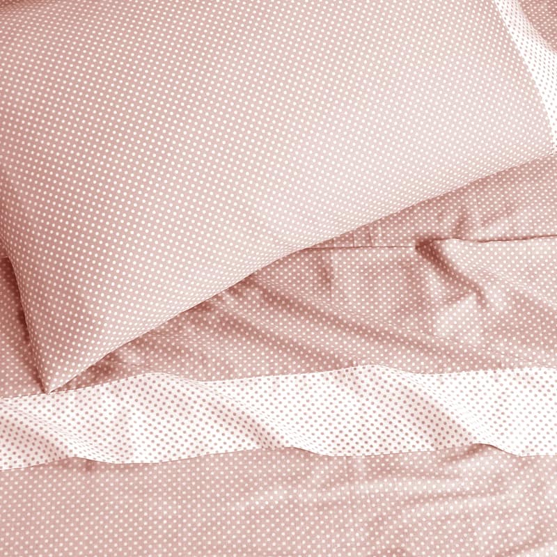 Anne Klein Westhill Dot 4-Piece Cotton Sateen Sheet Set