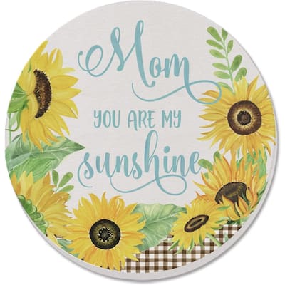 CounterArt Mom Sunshine Absorbent Stone Tumbled Tile Coaster Set of 4 Made in The USA Protective Cork Backing