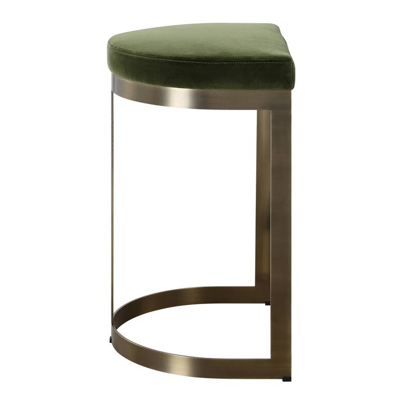 Hand Forged Crescent Counter Stool - 26" - Brass Finish