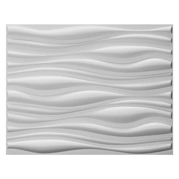 slide 2 of 6, Art3d Decorative 3D Wall Panels Big Wave Deisgn, Matt White (6 Pack) White