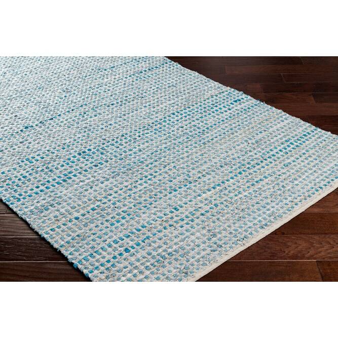 Hand-Woven Canoas Cotton/Leather Area Rug (2' x 3')
