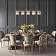 preview thumbnail 2 of 16, Diore Modern 5-Light 40" W Crystal Linear Chandelier Glam Brass Kitchen Island Light - W 40.2" x D 5" x H 6"