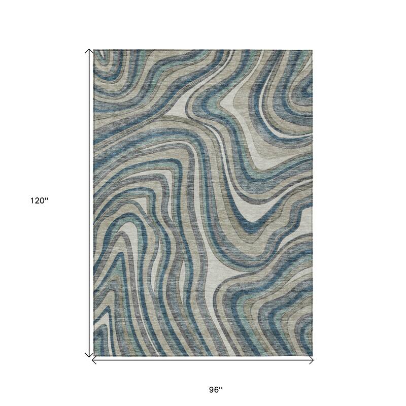 HomeRoots Abstract Transitional Rectangle Outdoor Rug