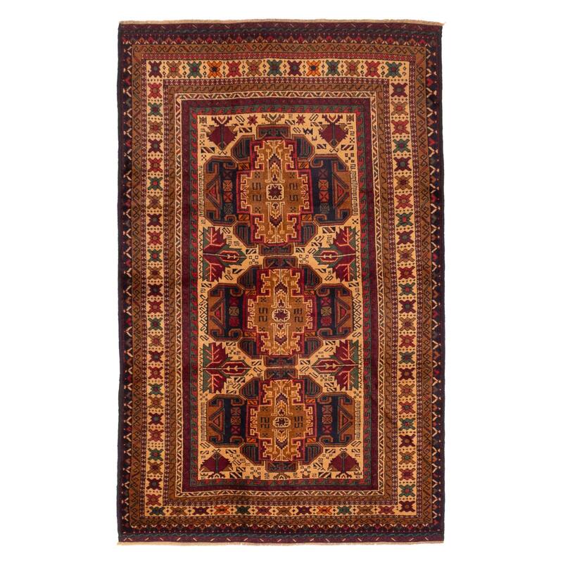 ECARPETGALLERY Hand-knotted Teimani Beige Wool Rug - 3'10 x 6'3