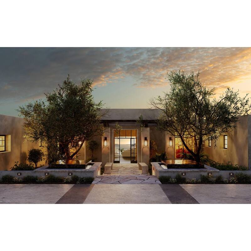 Walcott One-Light Textured Black Modern Farmhouse Outdoor Large Wall Lantern - 8.25 in x 8.25 in x 20 in