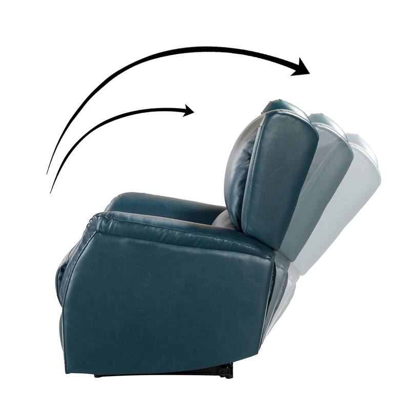 Eliseo Genuine Leather Power Recliner with USB Port and Wingback Design
