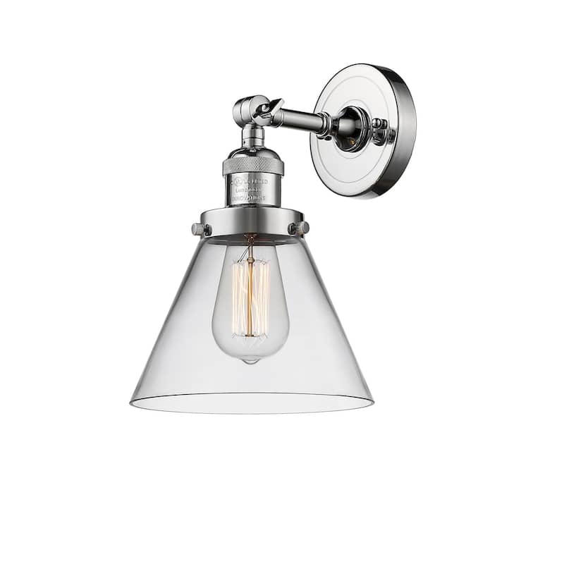 Innovations Lighting Large Cone Single Light 10" Tall Bathroom Sconce