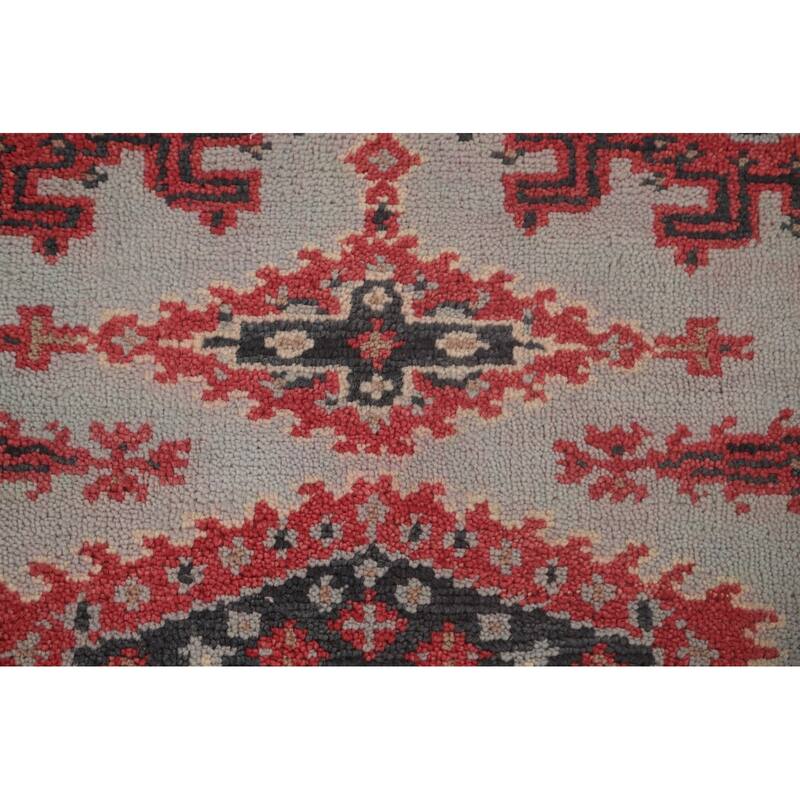 Kazak Oriental Runner Rug Handmade Geometric Wool Carpet - 2'7"x 9'11"