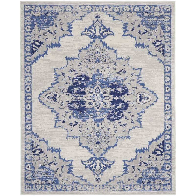 Power Loomed Distressed Floral Non Skid Stain Resistant Area Rug - 120' X '84' X '0.39