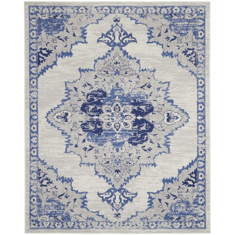 Dosi Power Loomed Distressed Floral Non Skid Stain Resistant Area Rug By HomeRoots - 138' X '100' X '0.39