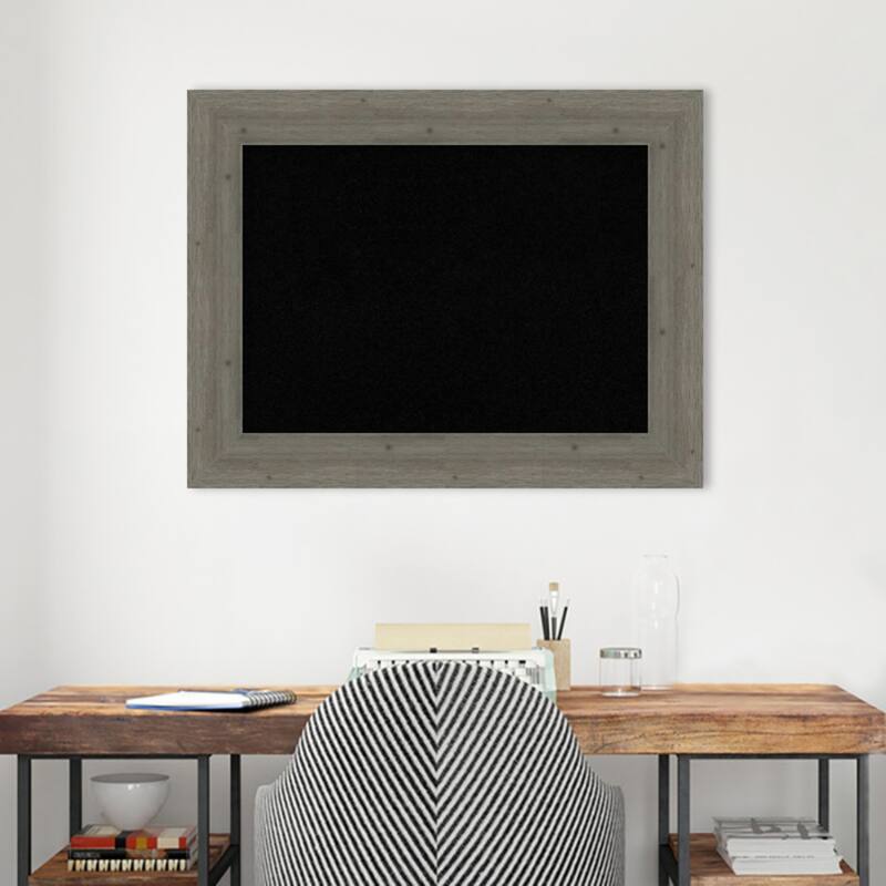 Fencepost Grey Wood Framed Black Corkboard Bulletin Board