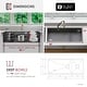 preview thumbnail 5 of 13, STYLISH 42 inch Stainless Steel 16G 70/30 Double Bowl Workstation Sink Dura-Tek