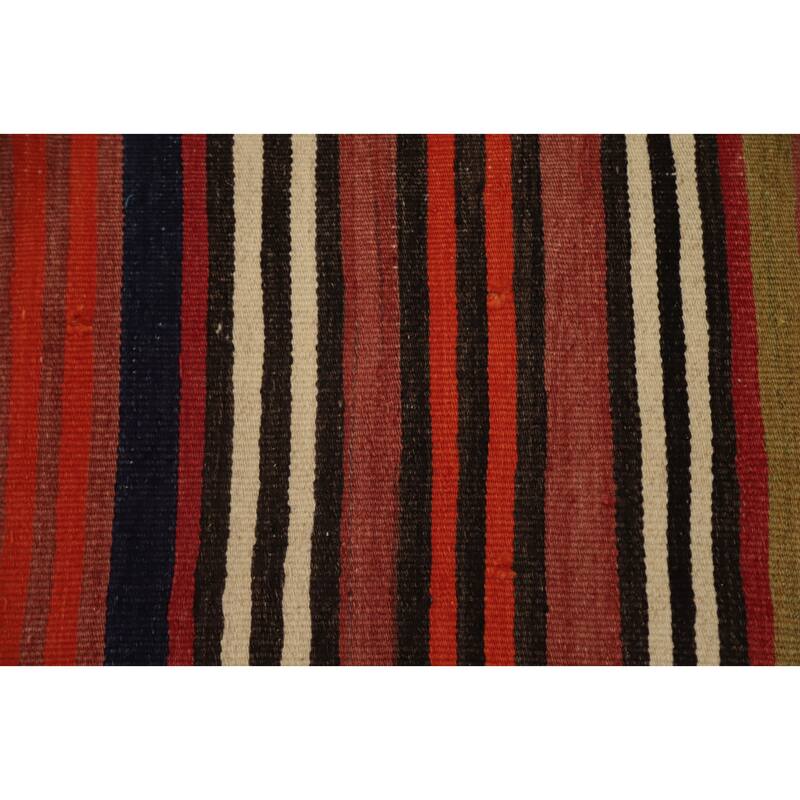 Hand Woven Oriental 100% Wool Carpet Southwestern Geometric Oranges & Rust Kilim Area Rug - 10' 9'' X 5' 0''