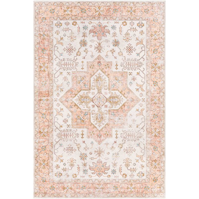 Livabliss Muirgen Traditional Medallion Machine Washable Area Rug