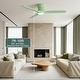preview thumbnail 48 of 69, Sofucor 52Inch Low Profile Flush Mount Ceiling Fan with LED Light,3‑Blade Quiet Light Combo for Bedroom Kitchen Living Room